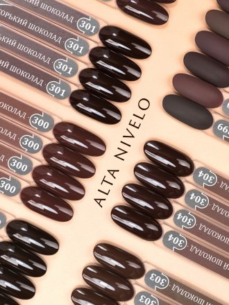ALTA NIVELO   #301 ГОРЬКИЙ ШОКОЛАД   10мл   Гель-лак