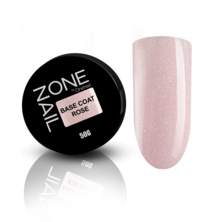 ONE NAIL   База камуфлирующая жесткая  c шиммером  Base   ROSE  (шайба)   50мл