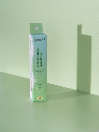 ALGEBRA BEAUTY   SOFT WHITE   Тонкие   M   #180   (50шт)   Сменные  файлы для пилки без подложки