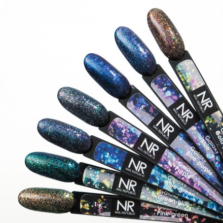 NAIL REPUBLIC   Гель-лак с хлопьями Юки   10мл   Galaxy   #04