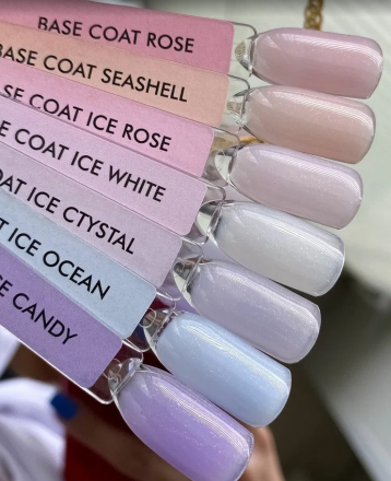 ONE NAIL   База камуфлирующая жесткая  c шиммером  Base   ICE ROSE  (бутылка)   50мл