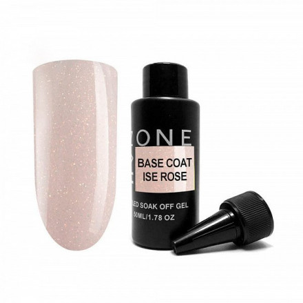 ONE NAIL   База камуфлирующая жесткая  c шиммером  Base   ICE ROSE  (бутылка)   50мл