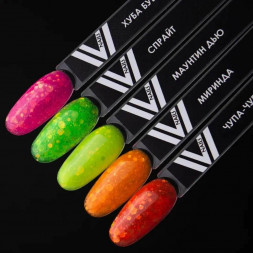 VOGUE NAILS   Гель-лак неоновый с шестигранниками  10мл  ХУБА БУБА